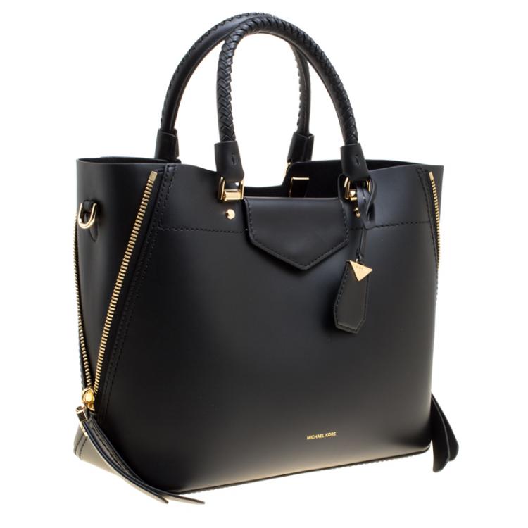 Pre Owned Michael Kors Black Leather Medium Blakely Tote