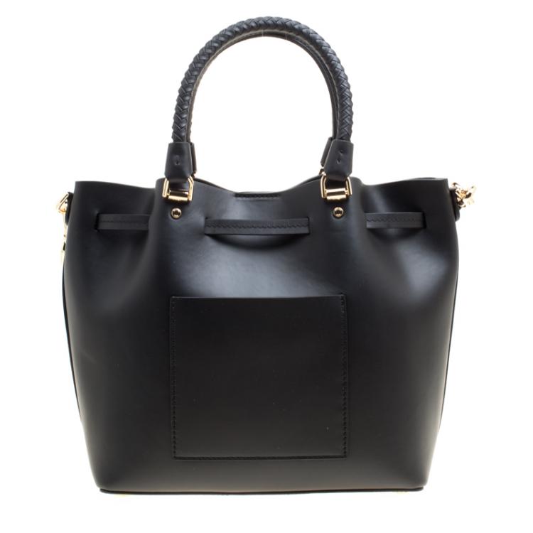 Pre Owned Michael Kors Black Leather Blakely Drawstring Bucket Bag