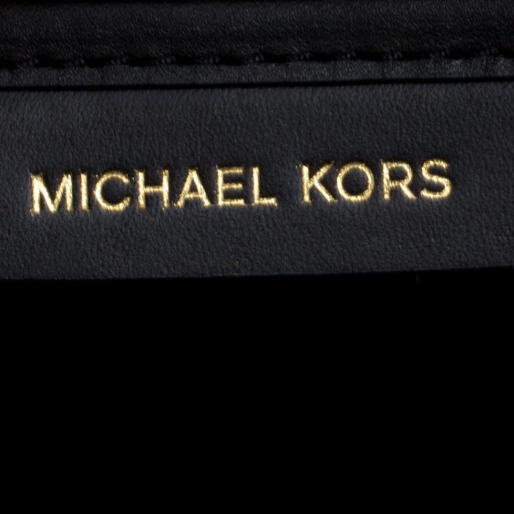Pre Owned Michael Kors Black Leather Blakely Drawstring Bucket Bag