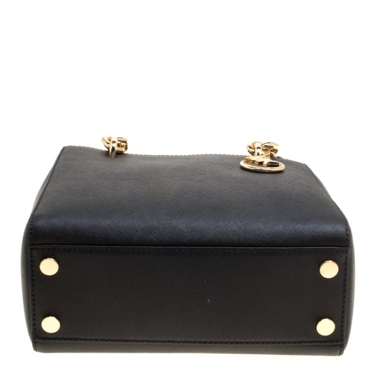 Pre Owned Michael Kors Black Leather Medium Cynthia Satchel