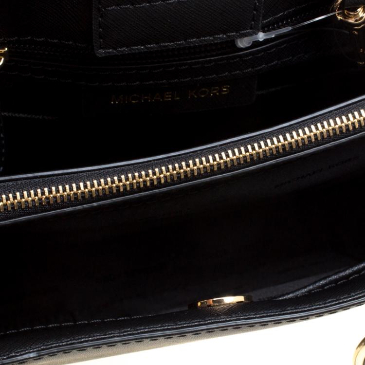 Pre Owned Michael Kors Black Leather Medium Cynthia Satchel