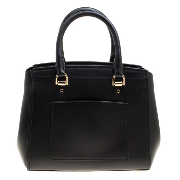 Pre Owned Michael Kors Black Leather Medium Benning Satchel