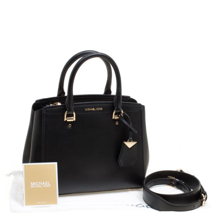 Pre Owned Michael Kors Black Leather Medium Benning Satchel