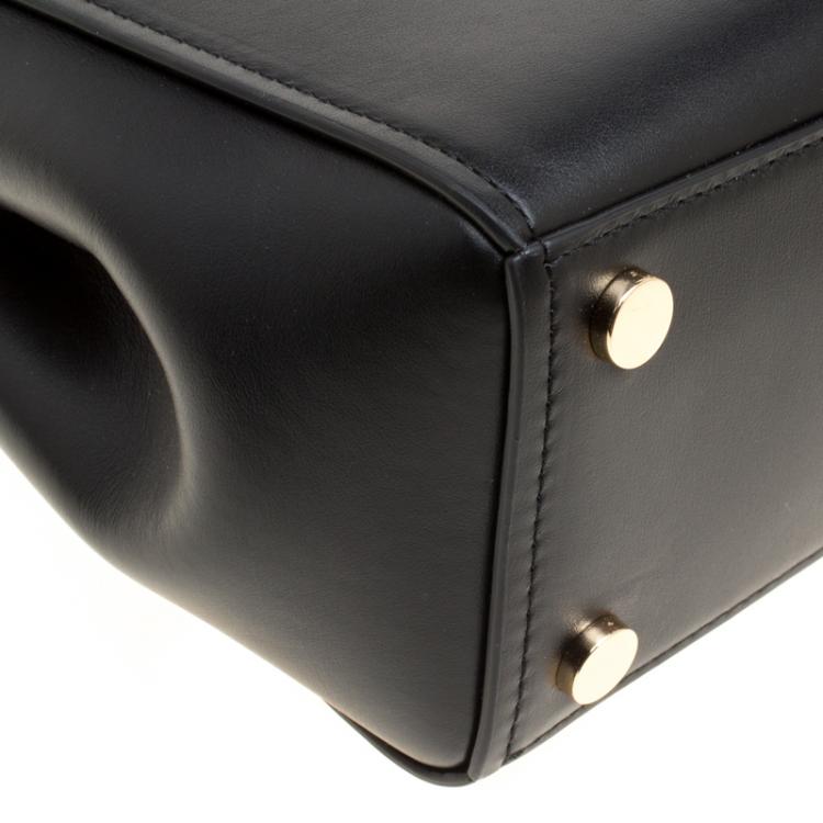 Pre Owned Michael Kors Black Leather Medium Benning Satchel