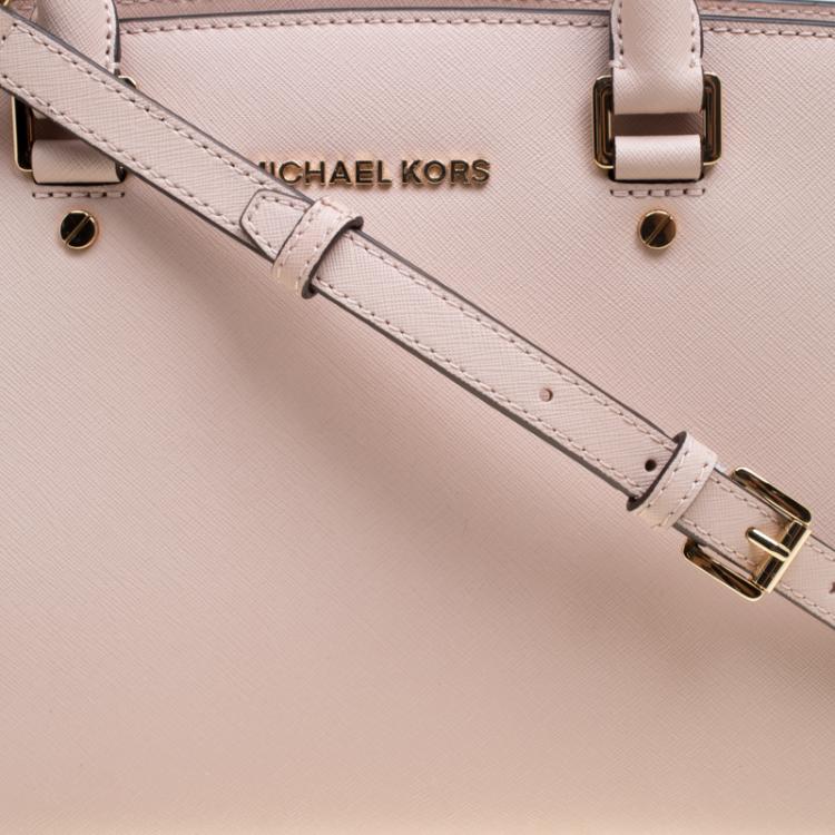 Pre Owned Michael Kors Blush Pink Leather Medium Selma Top Handle Satchel