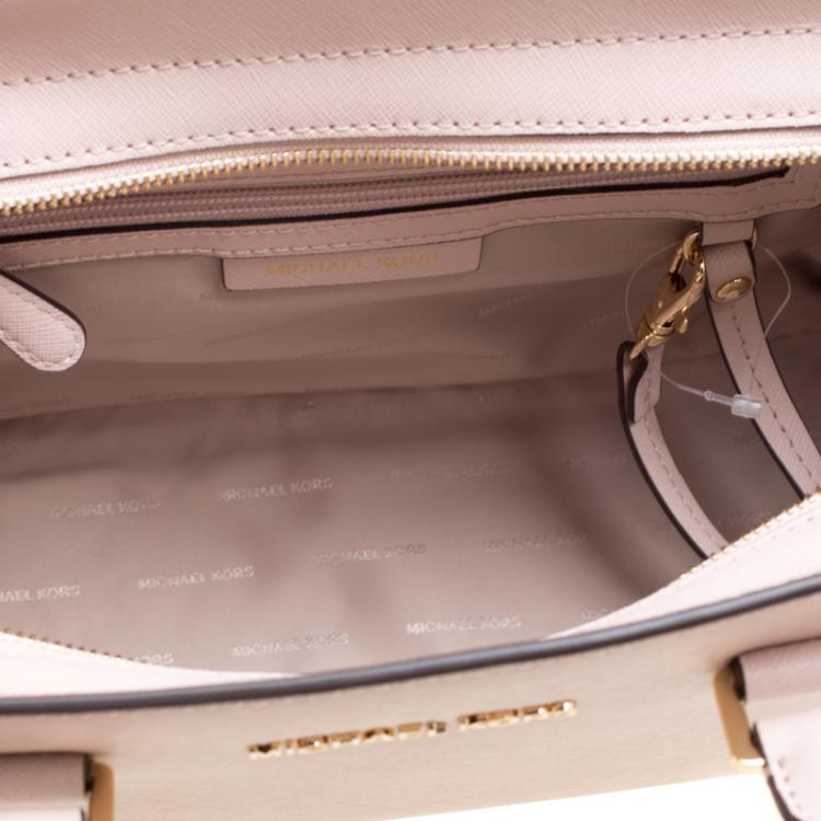Pre Owned Michael Kors Blush Pink Leather Medium Selma Top Handle Satchel