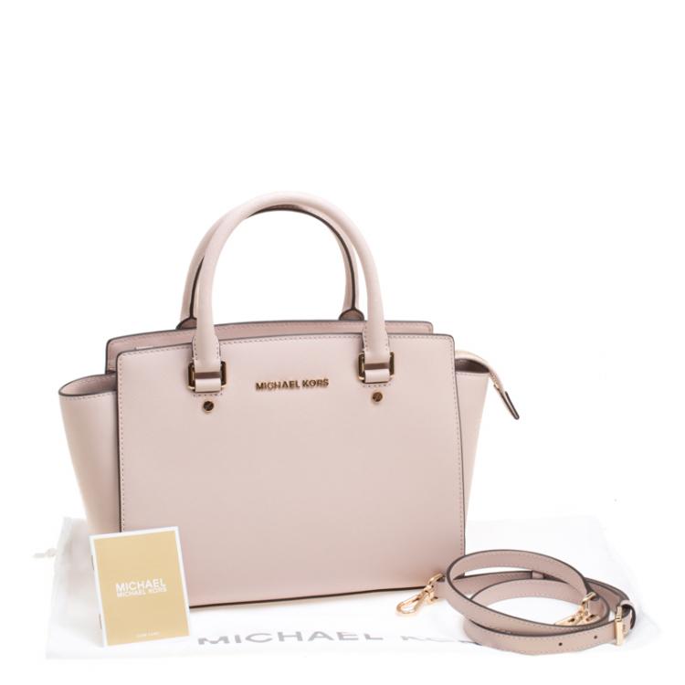 Pre Owned Michael Kors Blush Pink Leather Medium Selma Top Handle Satchel