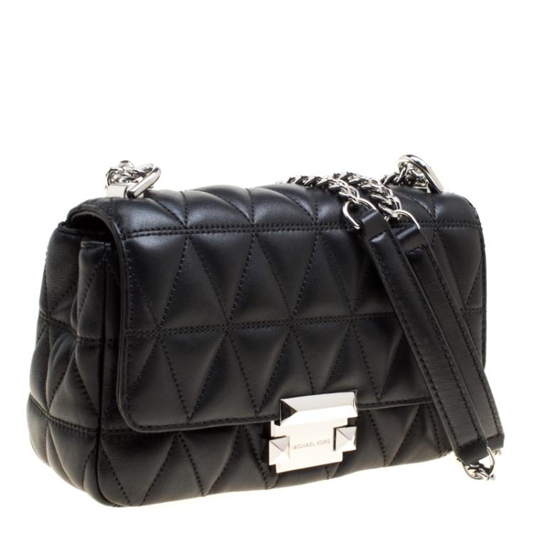 michael kors sloan sm chain shoulder bag black