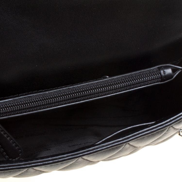 Pre Owned Michael Kors Black Quilted Leather Small Sloan Studded Chain Shoulder Bag