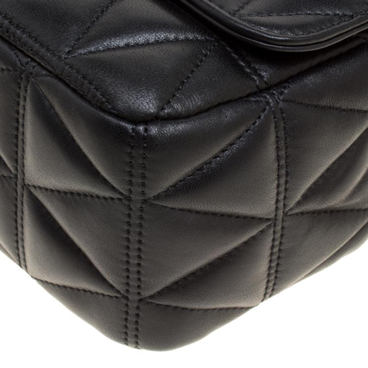 Pre Owned Michael Kors Black Quilted Leather Large Sloan Studded Chain Shoulder Bag