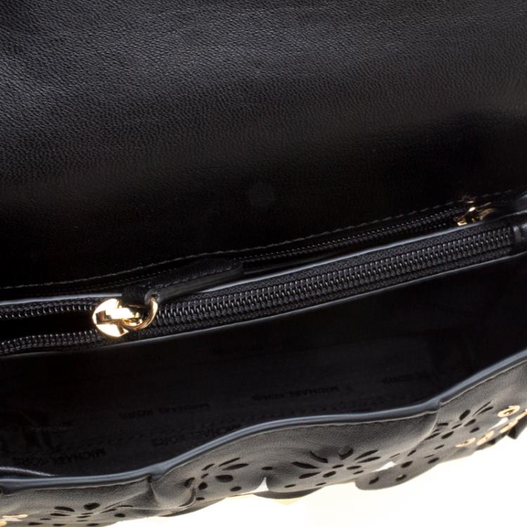 Pre Owned Michael Kors Black Leather Small Sloan Studded Chain Shoulder Bag