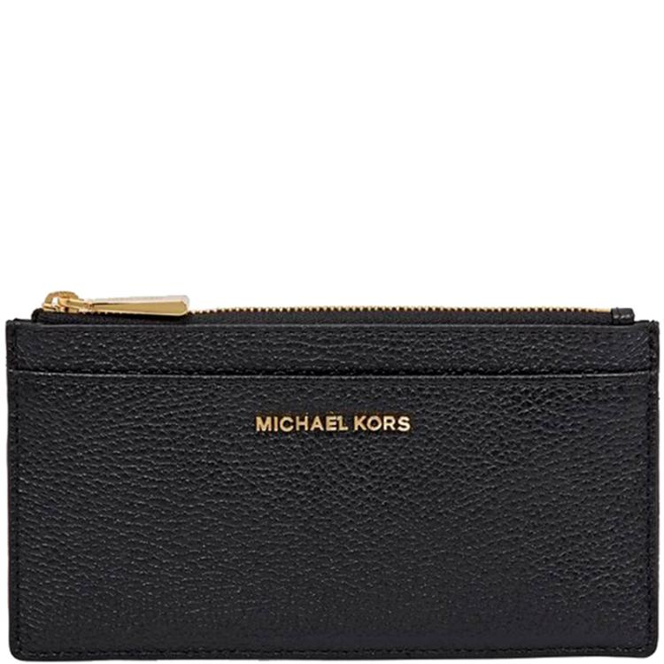 Michael Kors Black Pebbled Leather Large Card Case Michael Kors | The ...