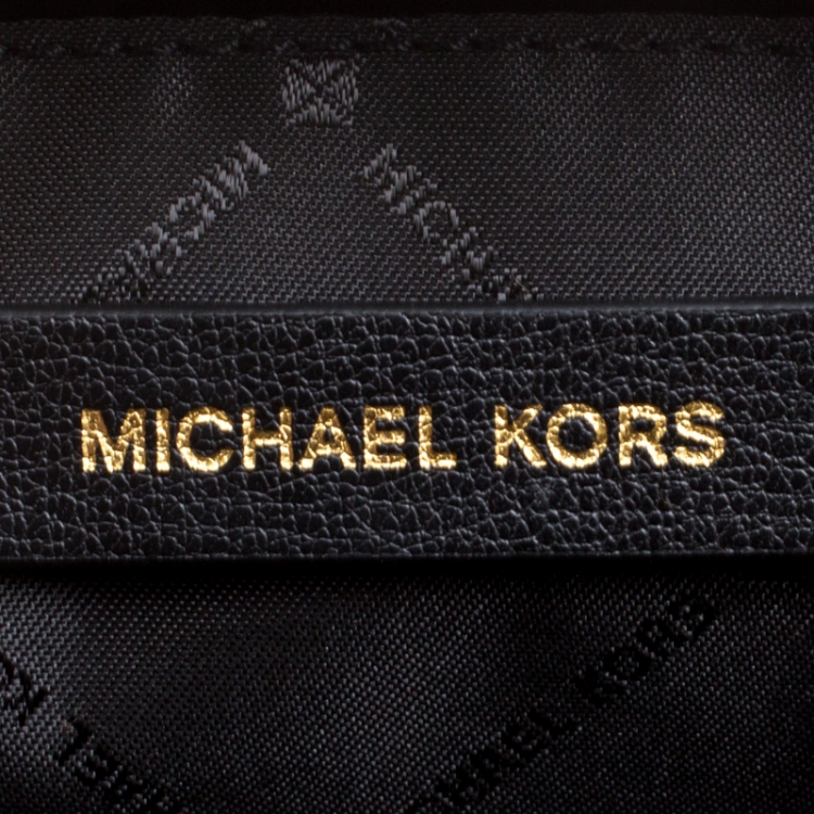 Pre Owned Michael Kors Black Leather Small Ellis Studded Top Handle Bag