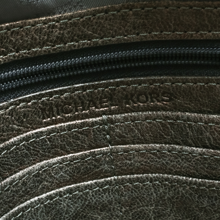 Pre Owned Michael Kors Khaki Green Leather Chelsea Shoulder Bag