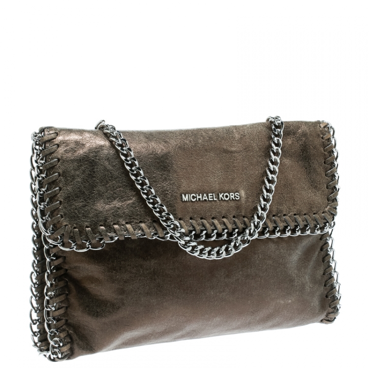 Pre Owned Michael Kors Khaki Green Leather Chelsea Shoulder Bag