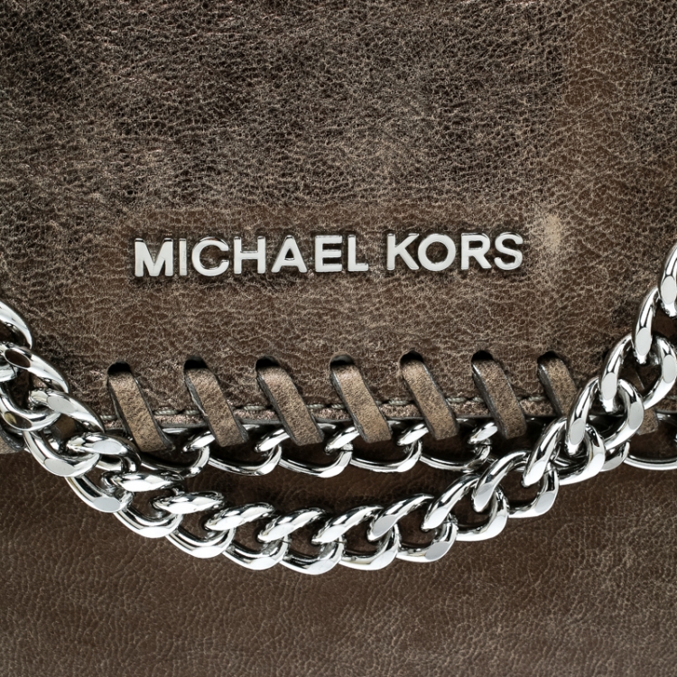 Pre Owned Michael Kors Khaki Green Leather Chelsea Shoulder Bag