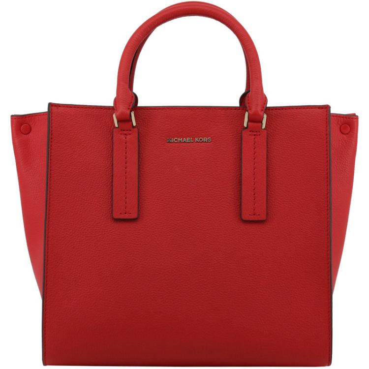 michael kors red and brown handbag