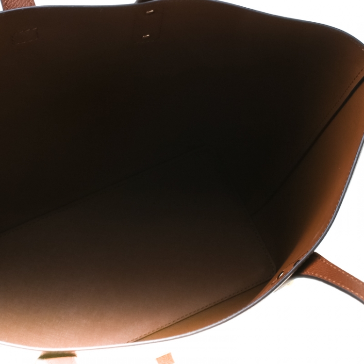 Pre Owned Michael Kors Brown Leather Large Karson Luggage Carryall Tote