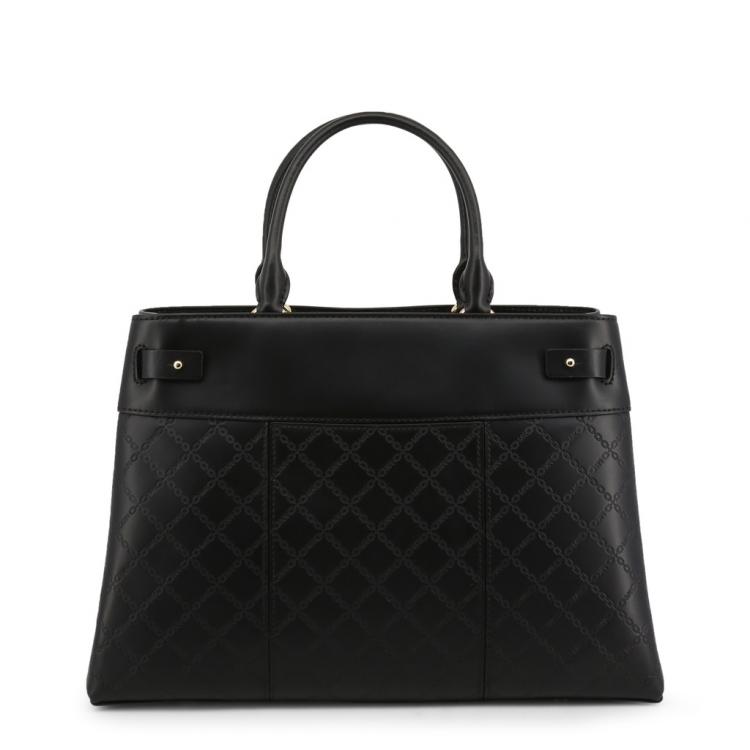 Pre Owned Michael Kors Black Chain-Embossed Leather Large Gramercy Satchel Bag