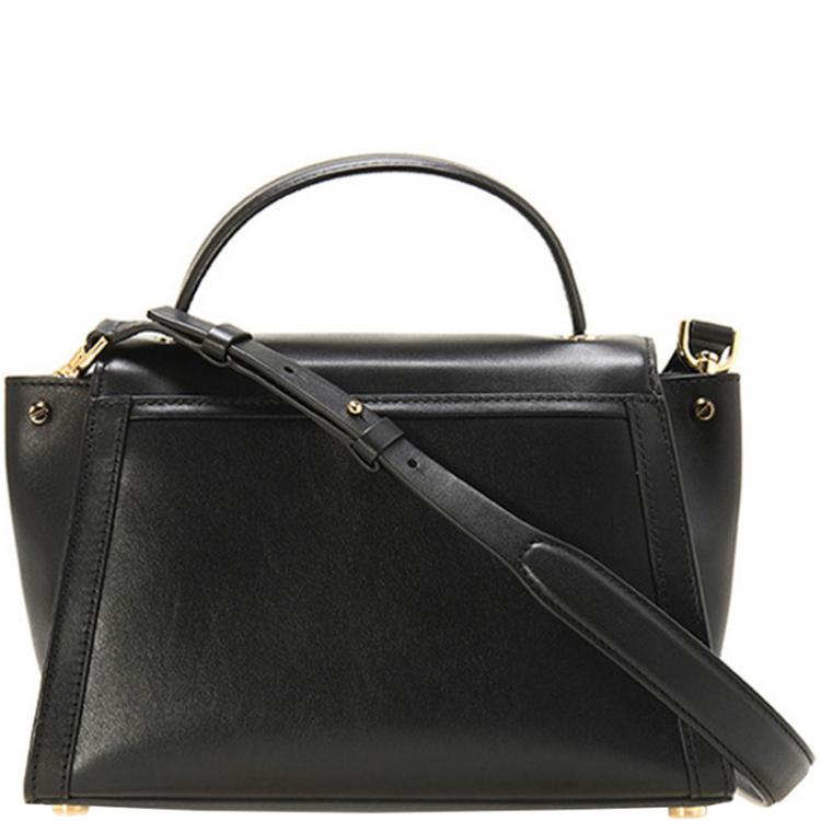 Pre Owned Michael Kors Black Leather Medium Whitney Satchel Bag