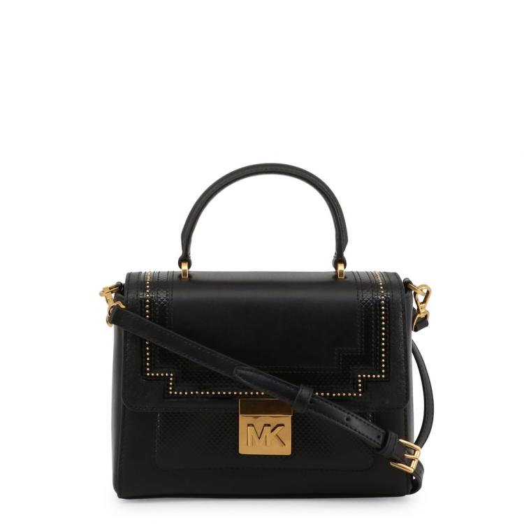 Pre Owned Michael Kors Black Leather Whitney Top Handle Bag