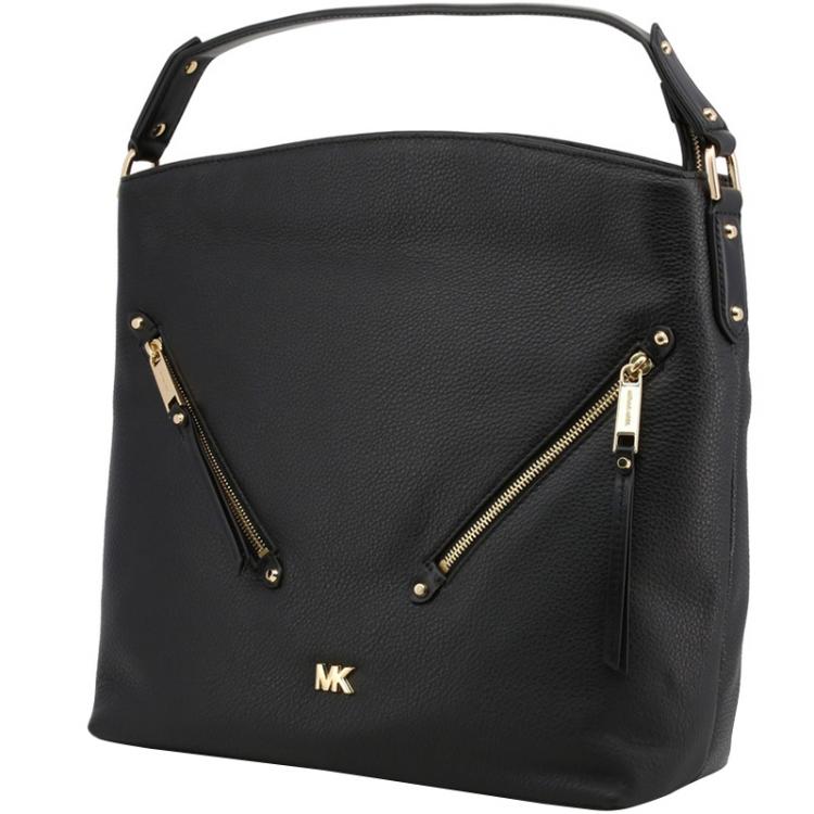 evie large pebbled leather shoulder bag