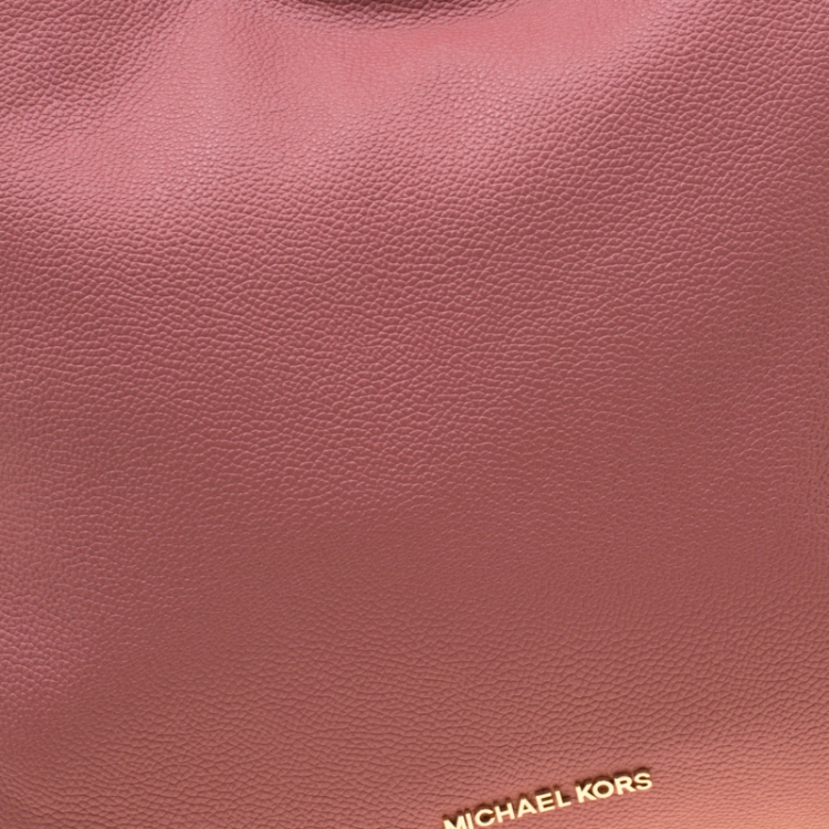 Pre Owned Michael Kors Pink Leather Large Nicole Shoulder Bag