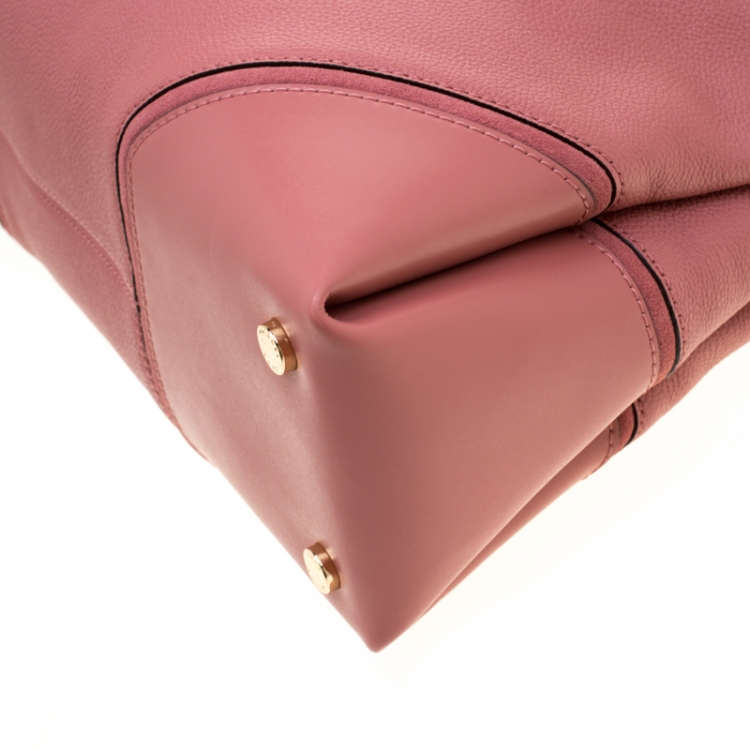 Pre Owned Michael Kors Pink Leather Large Nicole Shoulder Bag