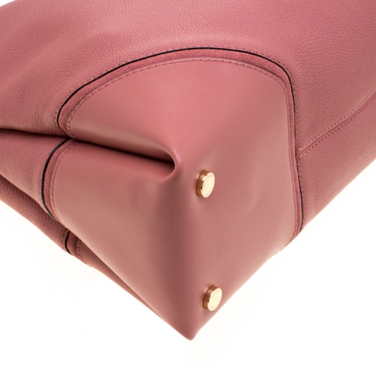 Pre Owned Michael Kors Pink Leather Large Nicole Shoulder Bag