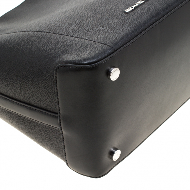 Pre Owned Michael Kors Black Leather Large Hayes Bucket Shoulder Bag 