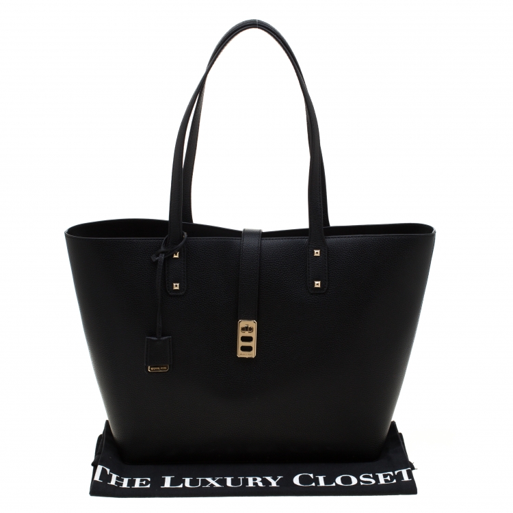 Pre Owned Michael Kors Black Leather Large Karson Carryall Luggage Tote