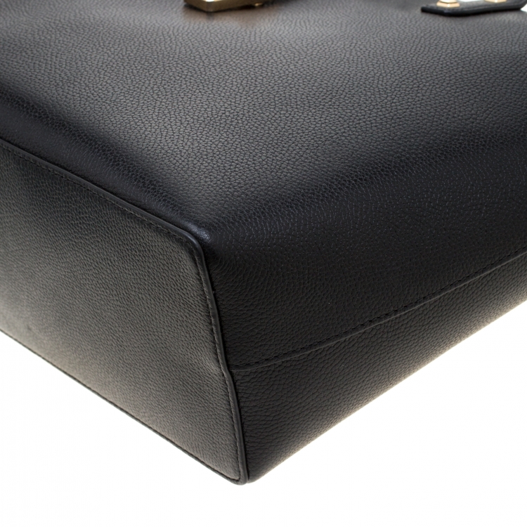 Pre Owned Michael Kors Black Leather Large Karson Carryall Luggage Tote