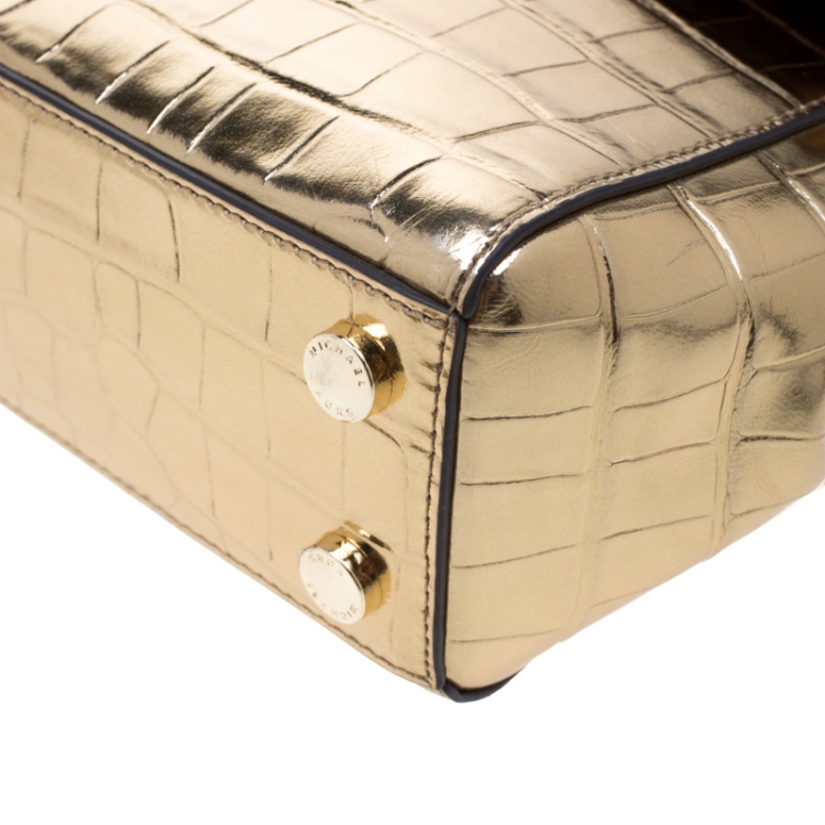 Pre Owned Michael Kors Metallic Gold Leather Karla Satchel