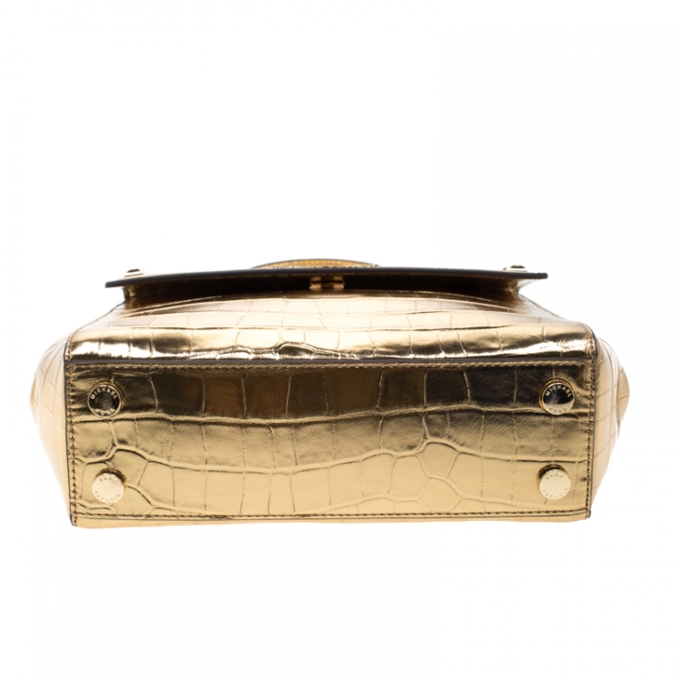 Pre Owned Michael Kors Metallic Gold Leather Karla Satchel