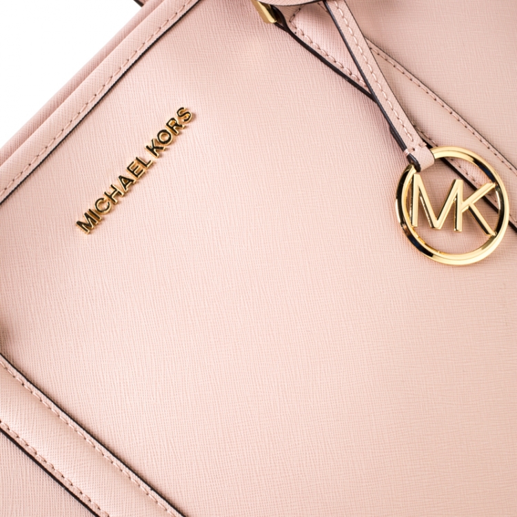 Pre Owned Michael Kors Powder Pink Leather Large Sady Tote 