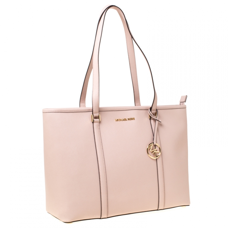 Pre Owned Michael Kors Powder Pink Leather Large Sady Tote 