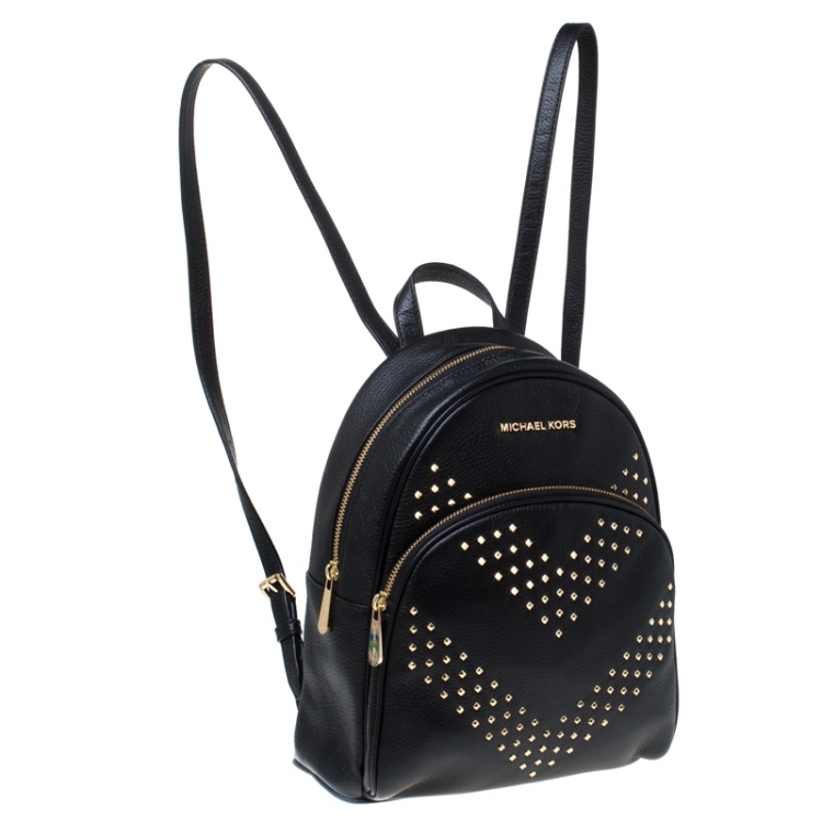مملوكة مسبقًا Michael Kors Black Leather Studded Abbey Backpack