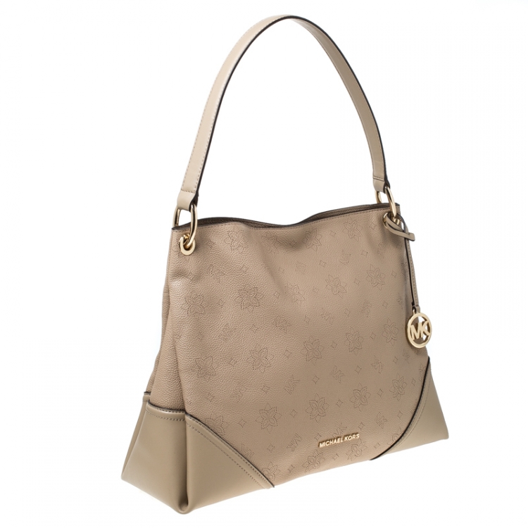 Pre Owned Michael Kors Nude Leather Nicole Shoulder Bag