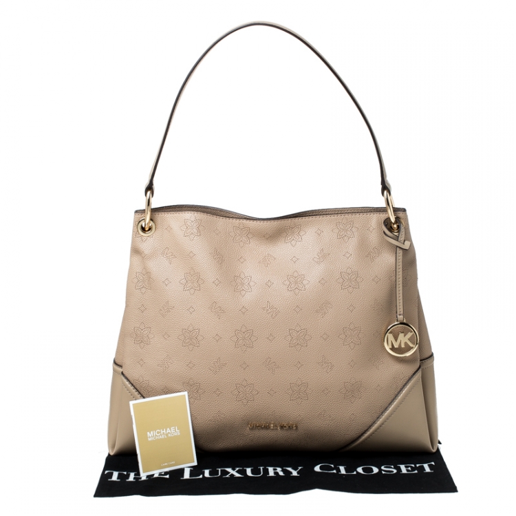 Pre Owned Michael Kors Nude Leather Nicole Shoulder Bag