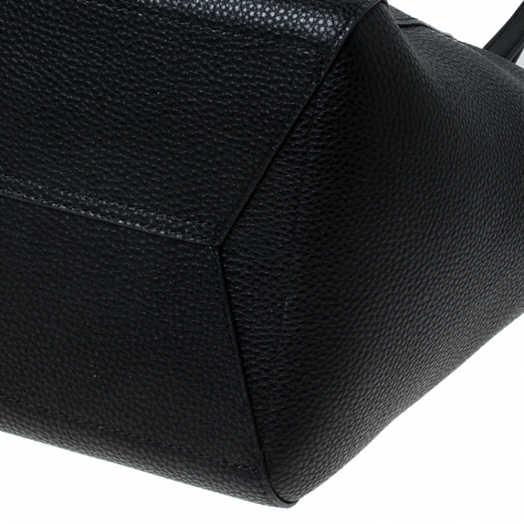 Pre Owned MICHAEL Michael Kors Black Leather Kimberly Bonded Tote