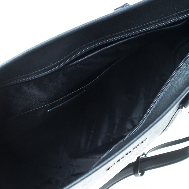 Pre Owned Michael Kors Black Large Coated Canvas Sady Tote 