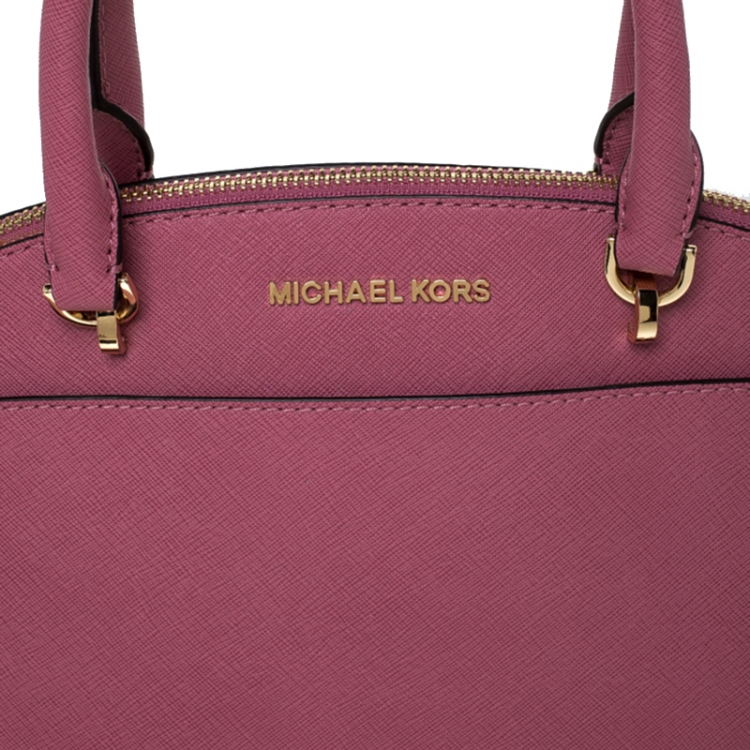 Pre Owned  MICHAEL Michael Kors Pink Saffiano Leather Emmy Satchel