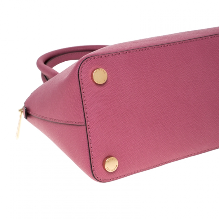 Pre Owned  MICHAEL Michael Kors Pink Saffiano Leather Emmy Satchel