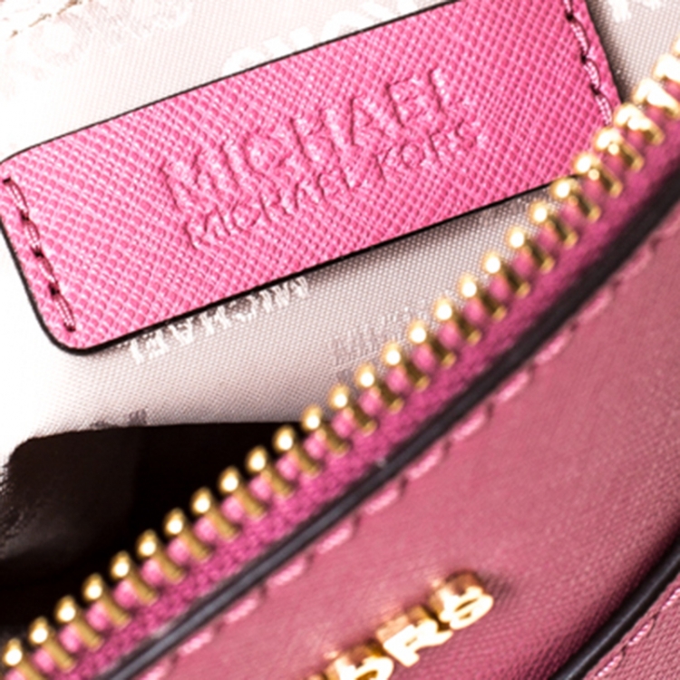 Pre Owned  MICHAEL Michael Kors Pink Saffiano Leather Emmy Satchel