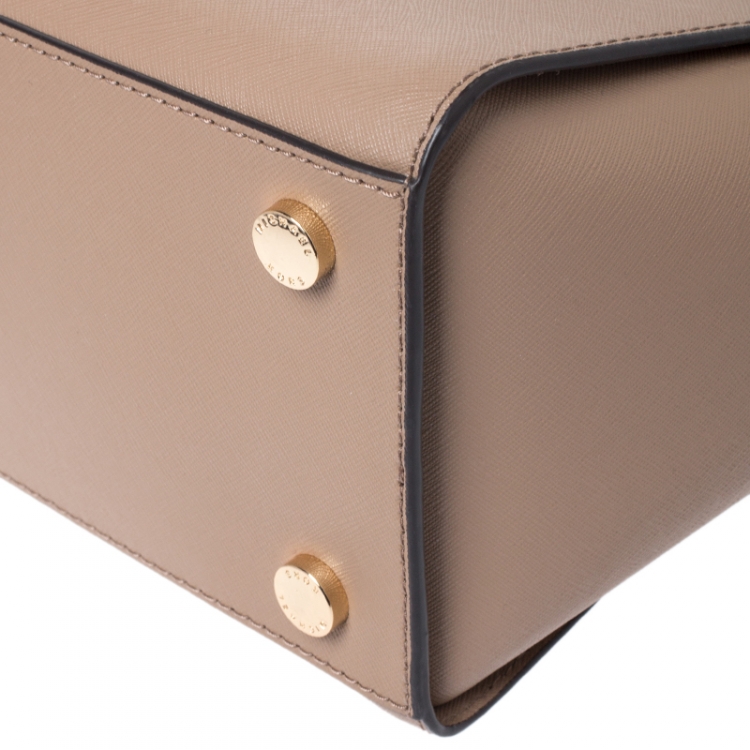 Pre Owned Michael Kors Beige Saffiano Leather Large Selma Tote