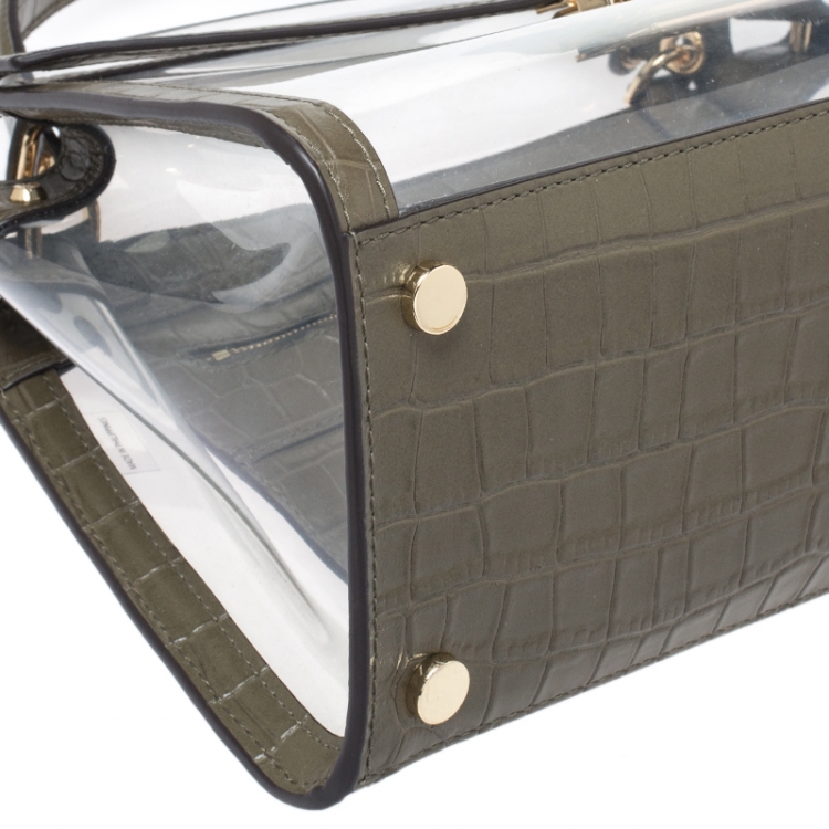 Michael Kors Clear/Olive Green PVC and 