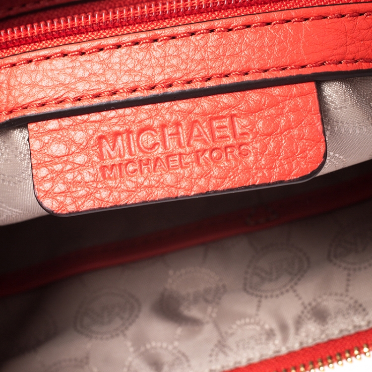 Pre Owned Michael Kors Orange Leather Croossbody Bag 