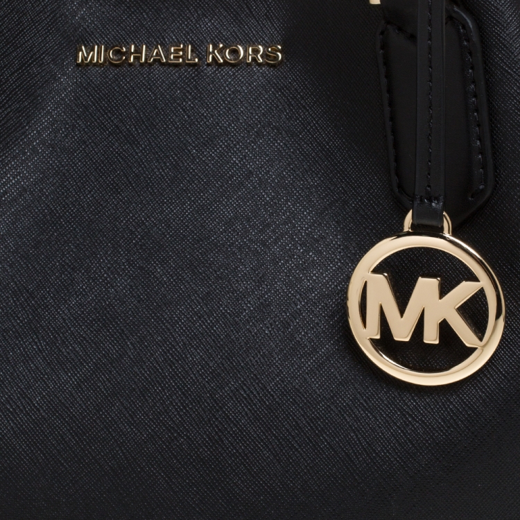 Pre Owned Michael Kors Black Leather Trista Tote