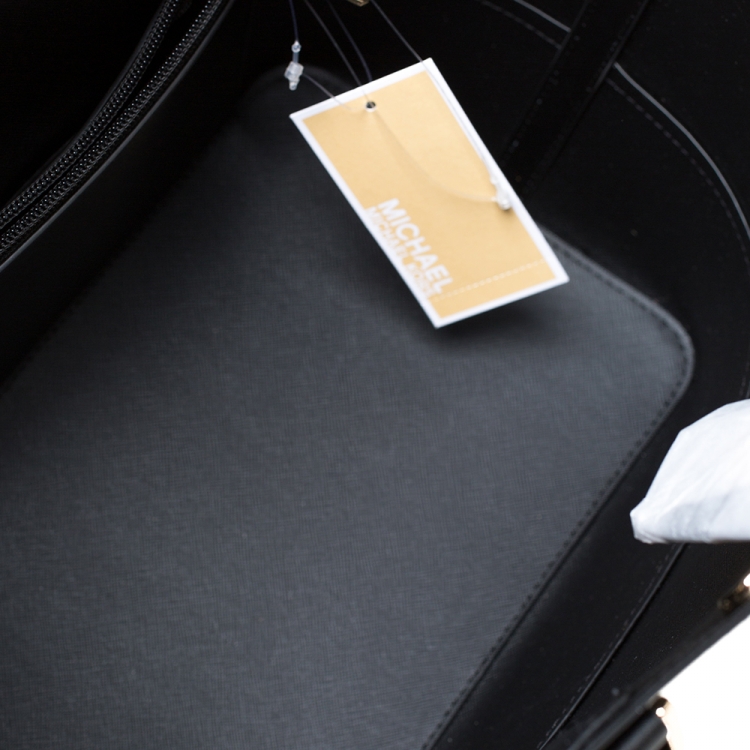 Pre Owned Michael Kors Black Leather Trista Tote