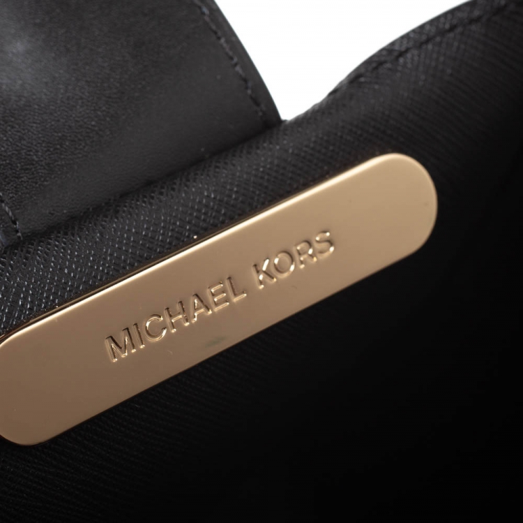 Pre Owned Michael Kors Black Leather Trista Tote